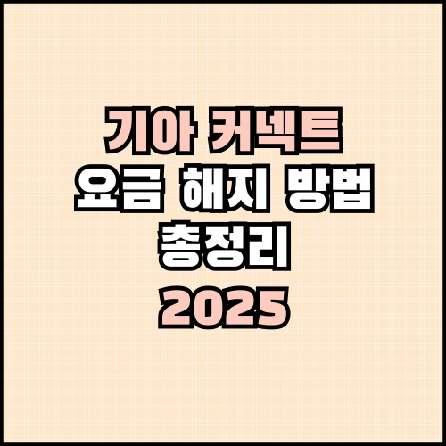 기아 커넥트 요금 해지