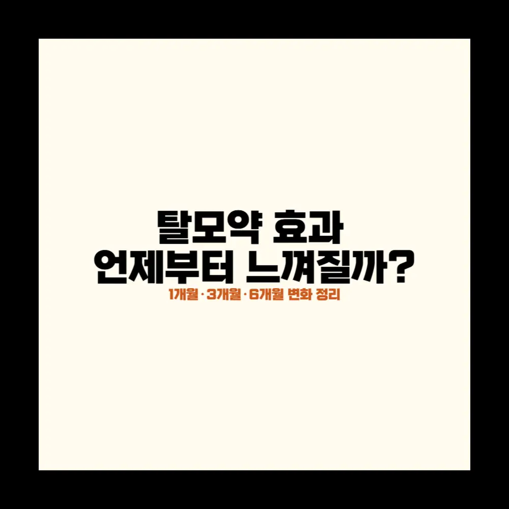 탈모약 효과 언제부터 느껴질까