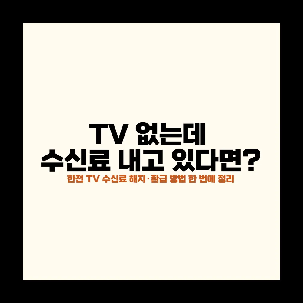 TV 없는데 수신료 내고 있다면