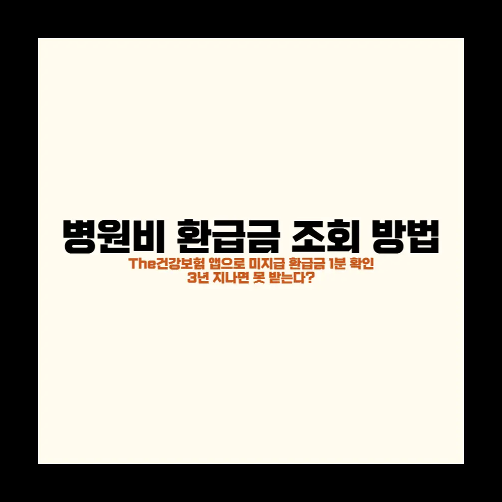 병원비 환급금 조회 방법