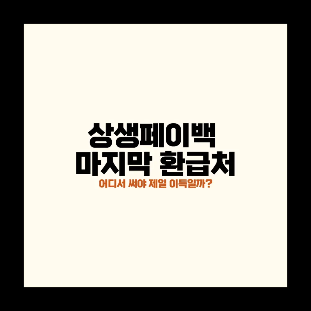 상생페이백 마지막 환급처