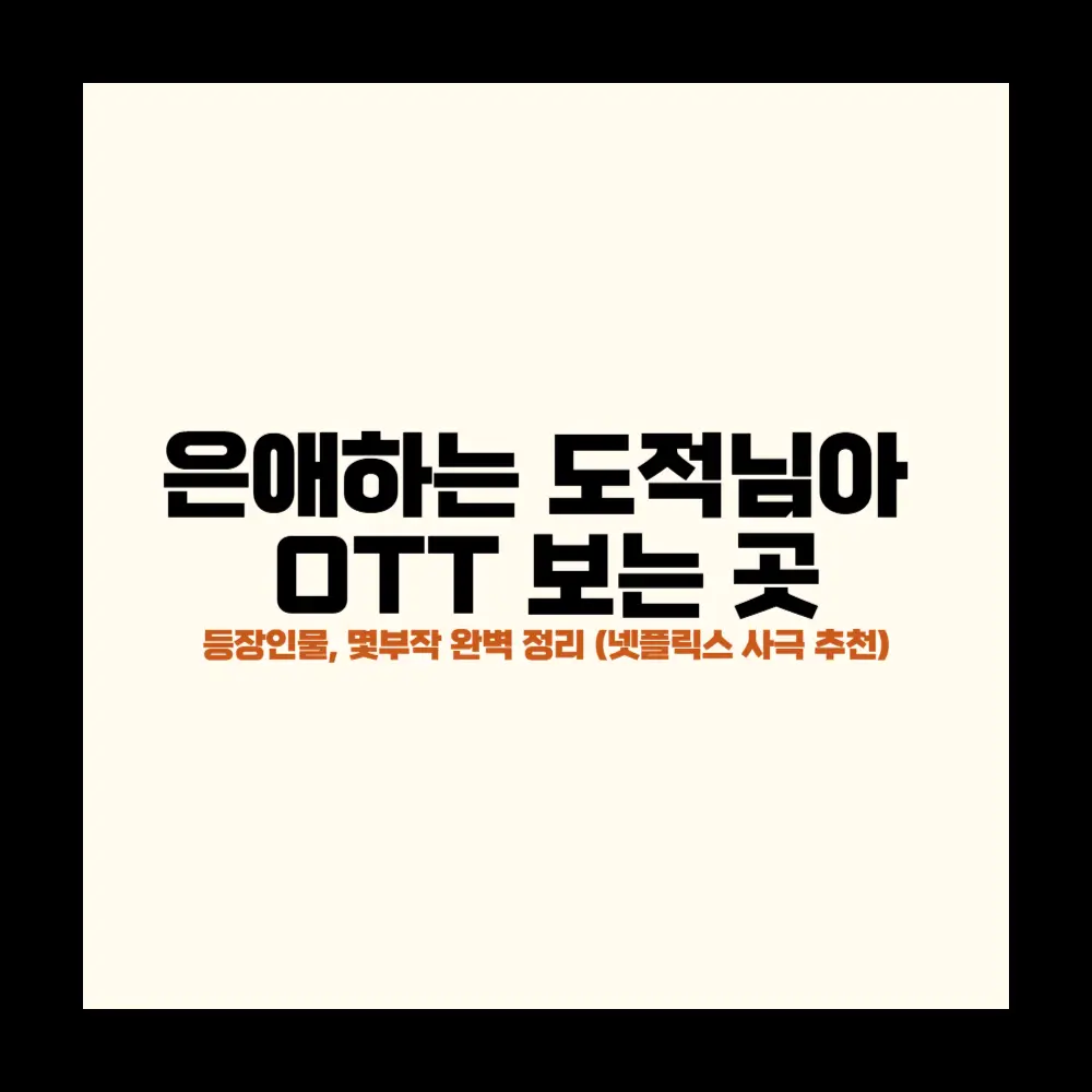 은애하는 도적님아 OTT 보는 곳