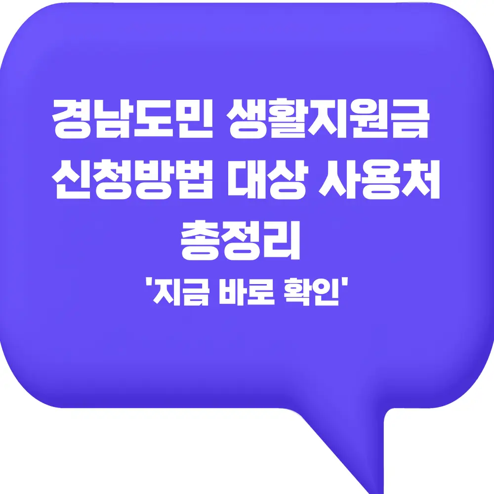 경남도민 생활지원금
