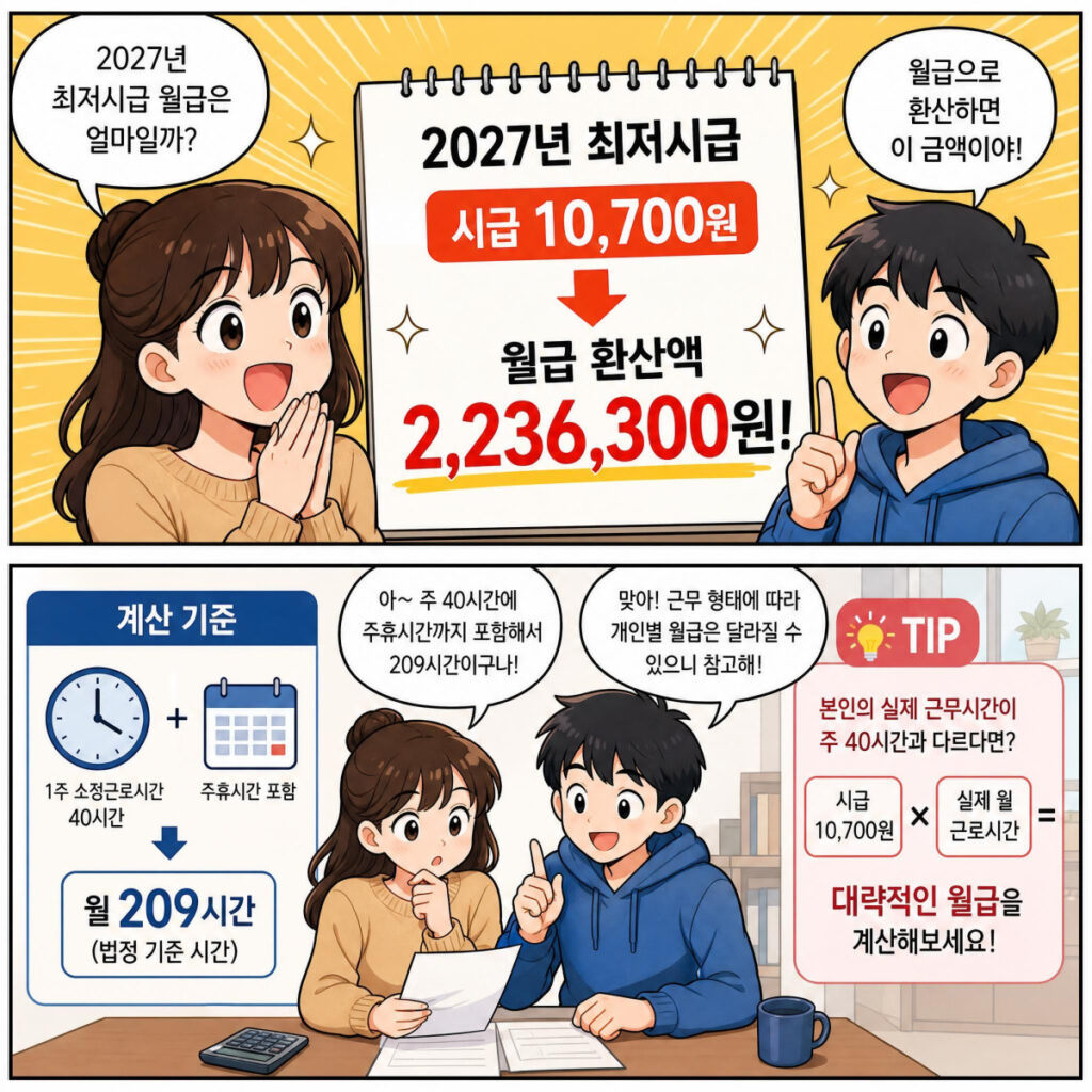 2027년 최저시급 월급