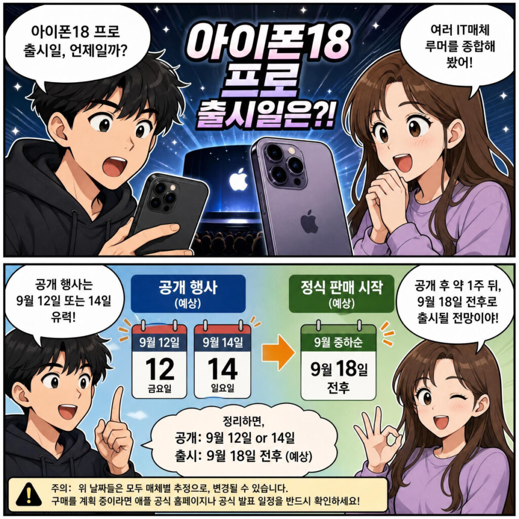 아이폰18 프로 출시일