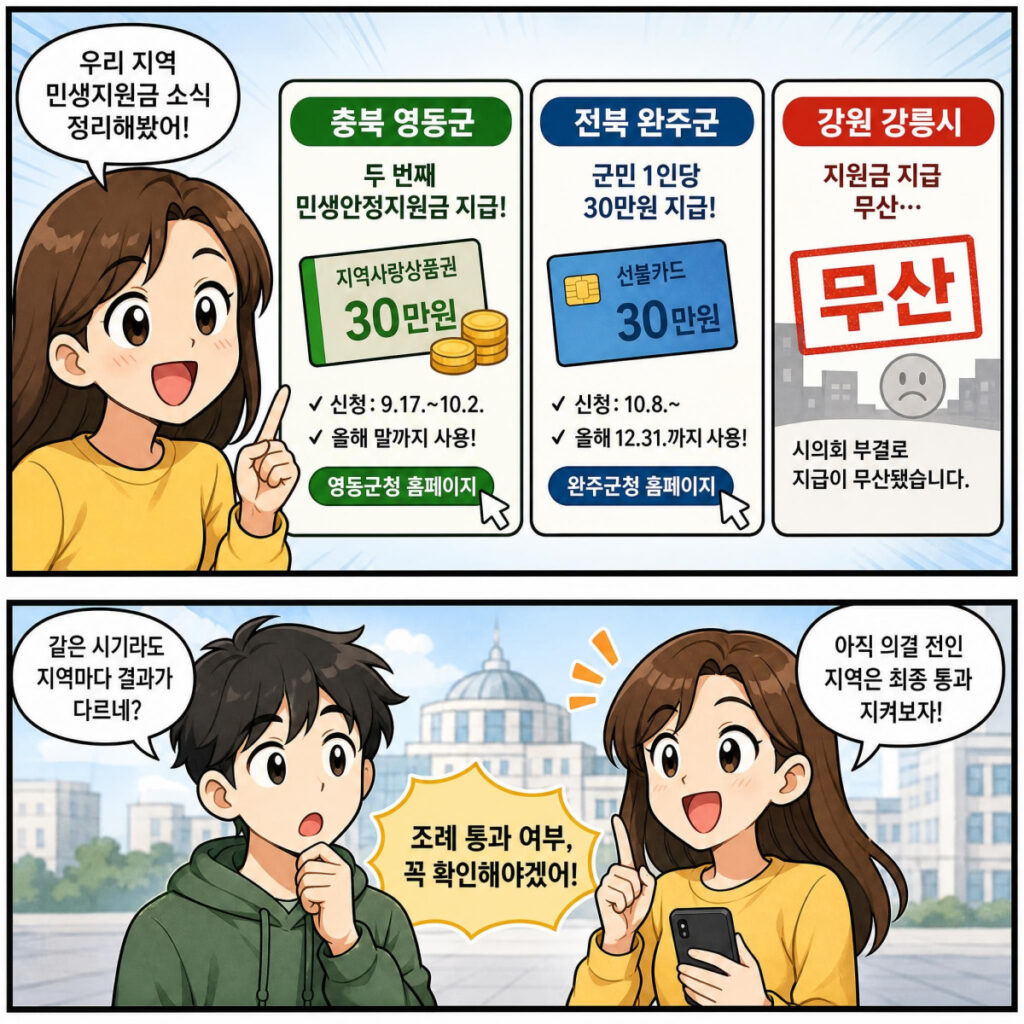 영동군 완주군 추석 민생지원금