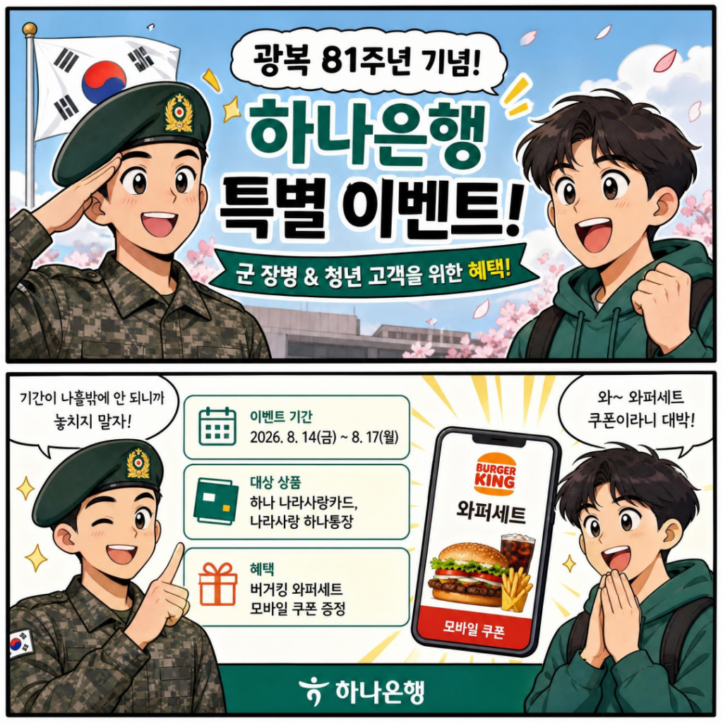 하나은행 광복절 이벤트